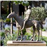 horse and rider - bronze